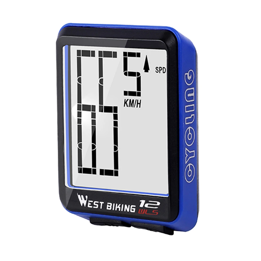 West Biking Wireless Cycling Bike Computer Odometer Speedometer Backlight Road Bicycle MTB Mountain Folding Bikes Accessories - Цвет: Blue