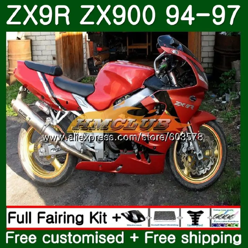 Корпус для KAWASAKI ZX900 900 CC ZX9R 94 95 96 97 109CL. 69 Оранжевый blk ZX 900 9 R ZX 9R 900CC ZX-9R 1994 1995 1996 1997 обтекатели