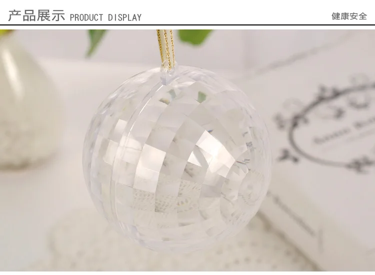 Special Shape Plastic Hollow Transparent Christmas Ball Festive Decorative Pendant round Ball Site Decorative Props Adjustable C