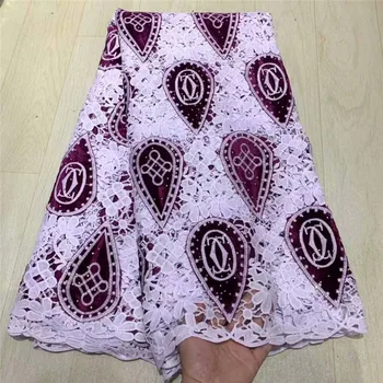 

Graceful party dress cord material nice water soluble lace fabric with rhinestones ZQW70(5yds/lot)