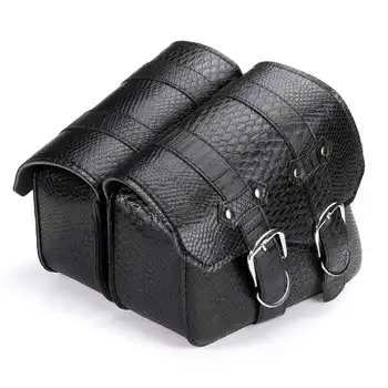 

Hot Universal Black Left/Right Motorcycle Saddle Bag PU Leather Tool Bags Luggage for Sportster XL883 1200 for Davison for Honda