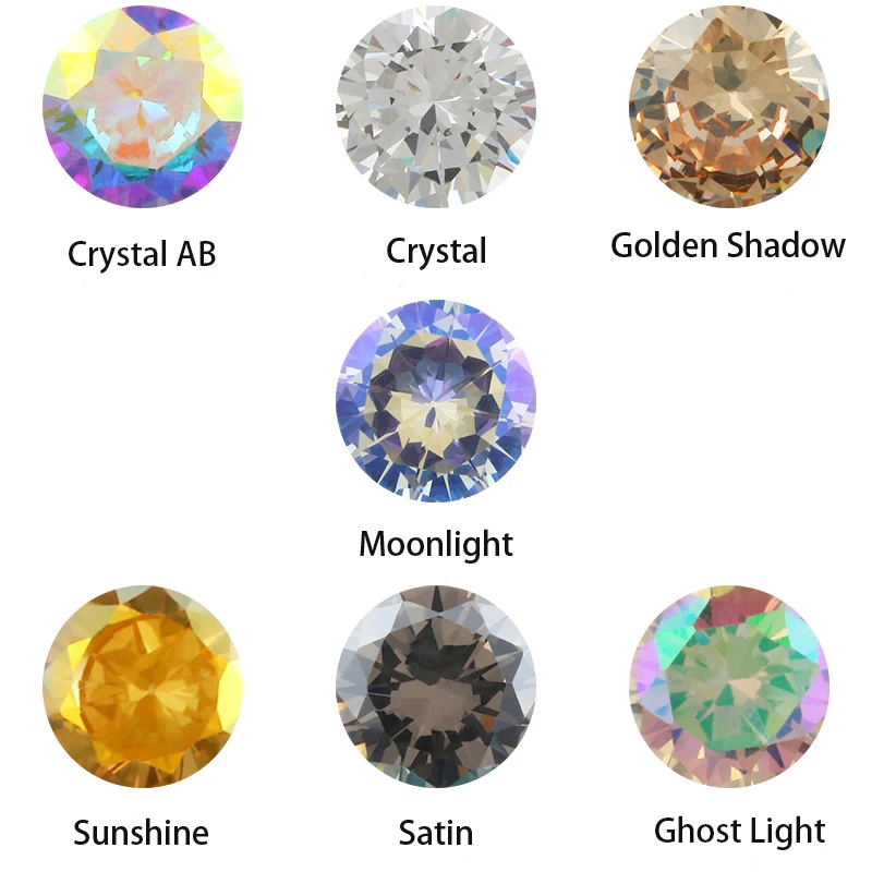 Sew On Rhinestones Astrobox Round Zircon Gem Stone Sew On Rhinstone Glass Crystal Pointback Loose Beads DIY Clothing Jewelry Making