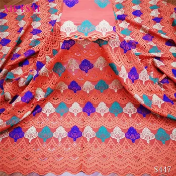 

2020 New Arrival French Brode Fabric with Lace African Bazin riche Fabric High Quality Tissu Nigerian Getzners Fabric 5+2Yard