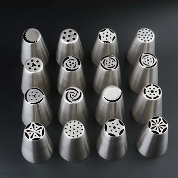 

Decorating Nozzle 304 Stainless Steel Large Decorating Flower Head 16pcs set