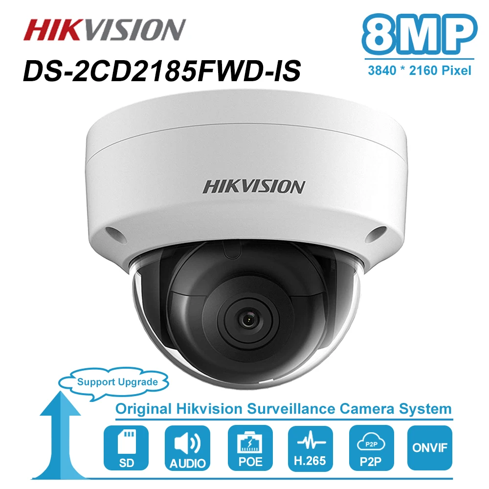 Hikvision 8MP купольная ip-камера PoE наружная Влагонепроницаемая IP67 CCTV видеонаблюдения ночного видения ИК 30 м DS-2CD2185FWD-IS