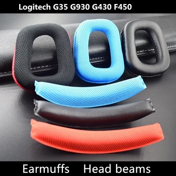 

Headphone Earpads Covers for Logitech G35 G930 G430 F450 Headphone Cushion Pad Replacement Ear Pads Head Beam Sponge