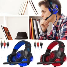 Drop Shipping Gaming Headsets Big Headphones with Light Mic Stereo Earphones Deep Bass for PC Computer Gamer Laptop PS4