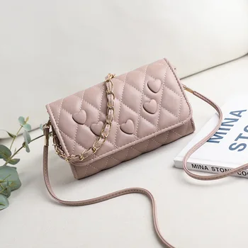 

2020 Korea new classic embroidery female foreskin love button small square bag sweet one shoulder messenger fema 31046