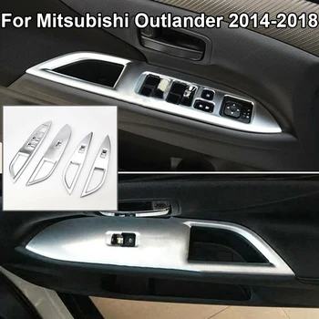 

Moulding Window Switch Cover Matte Silver Trim Accessories For Mitsubishi Outlander 2014-2018 4pcs