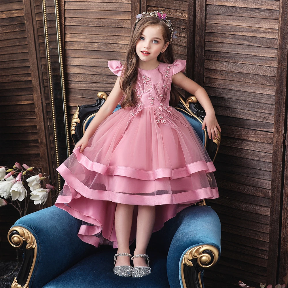 Children's Dresses for Girls Train Communion Gown Prom Kids Floral Eleghant Wedding Evening Ceremony Monsoon Dresses girls dress maxi dress princess costume