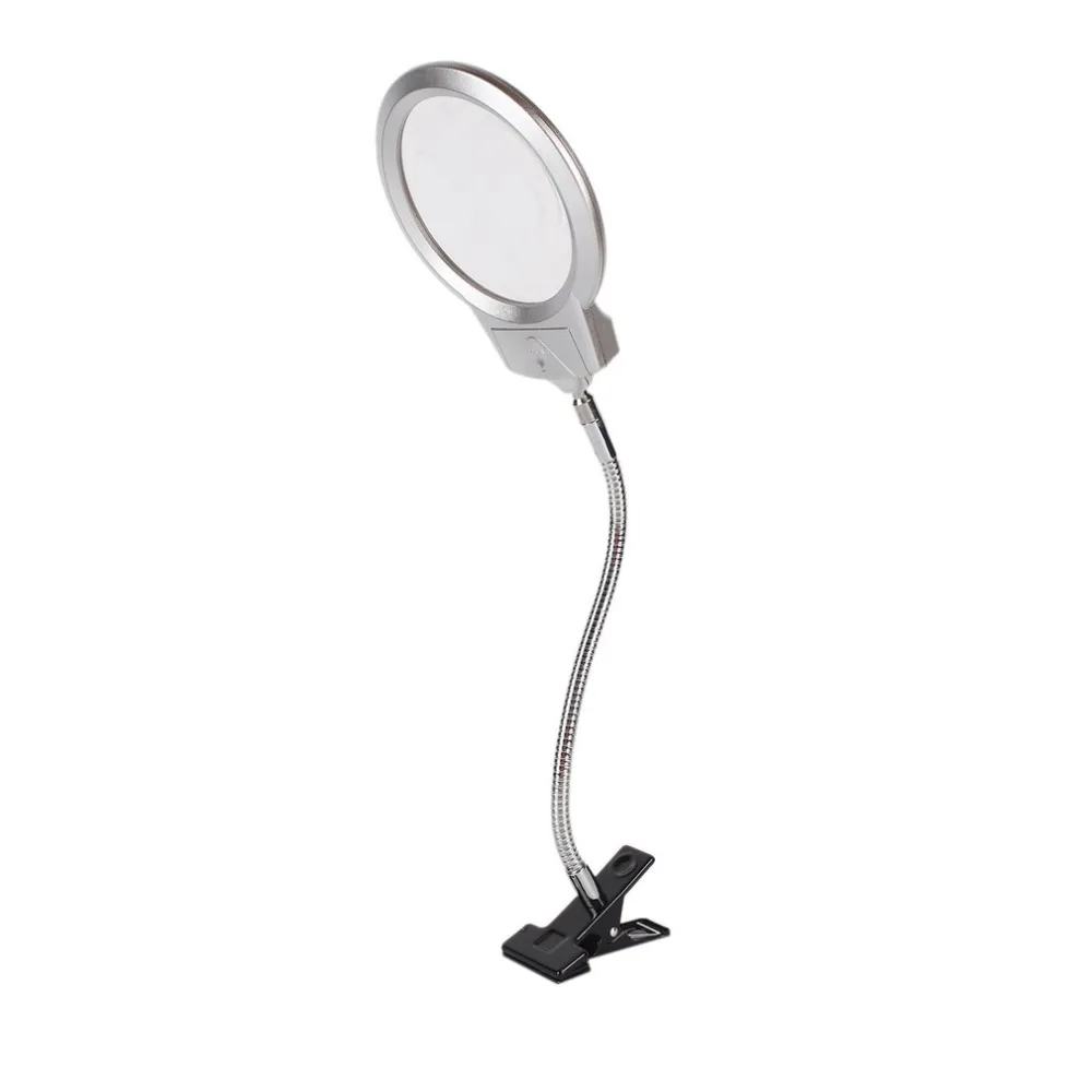 

HOT Clip On Desktop Illuminated Magnifier Reading Loupe Metal Hose LED Lighted Lamp Top Desk Magnifier With Clamp Toiletry Kits