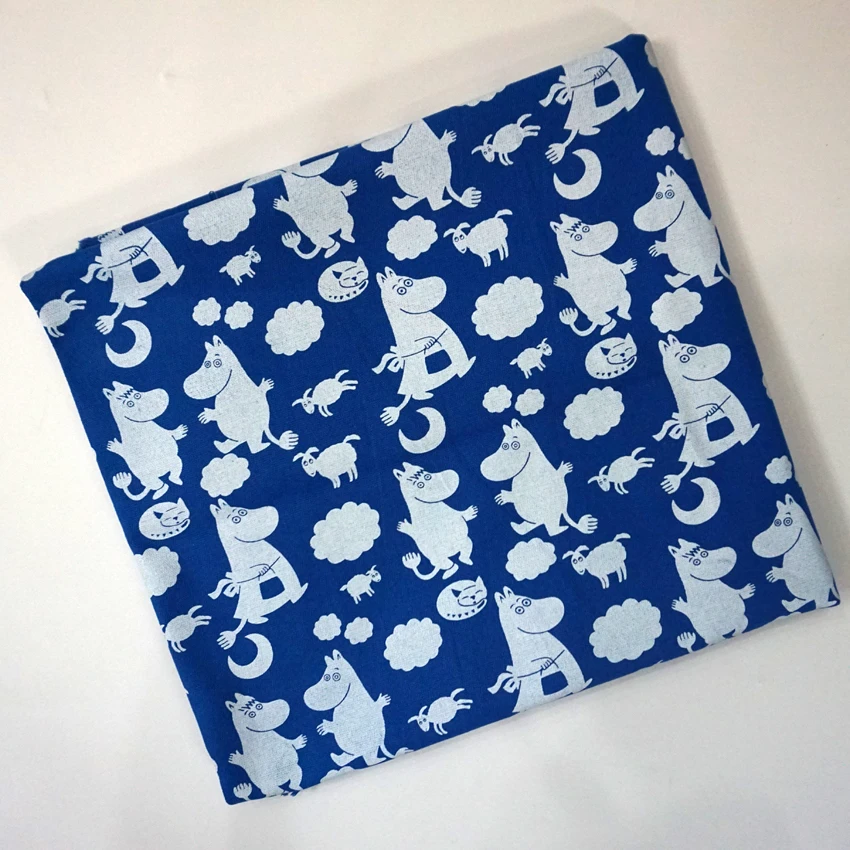 Мультяшная ручная работа пэтчворк мууми Бегемот хлопок ткань шитье подушка для сумки Diy скатерть-занавеска диван 91 см* 145 см