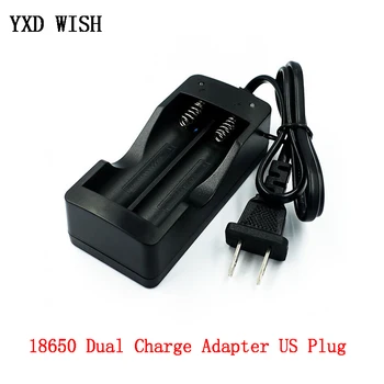

Universal 18650 Charger Dual Charge 3.7V 4.2V Dual-Slot Charger Flashlight Charger Adapter US Plug