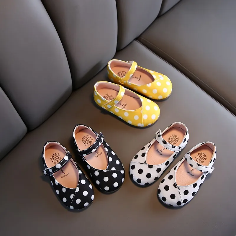 

2020 Spring Children Girls Shoes Vintage Dot Ballet Flat