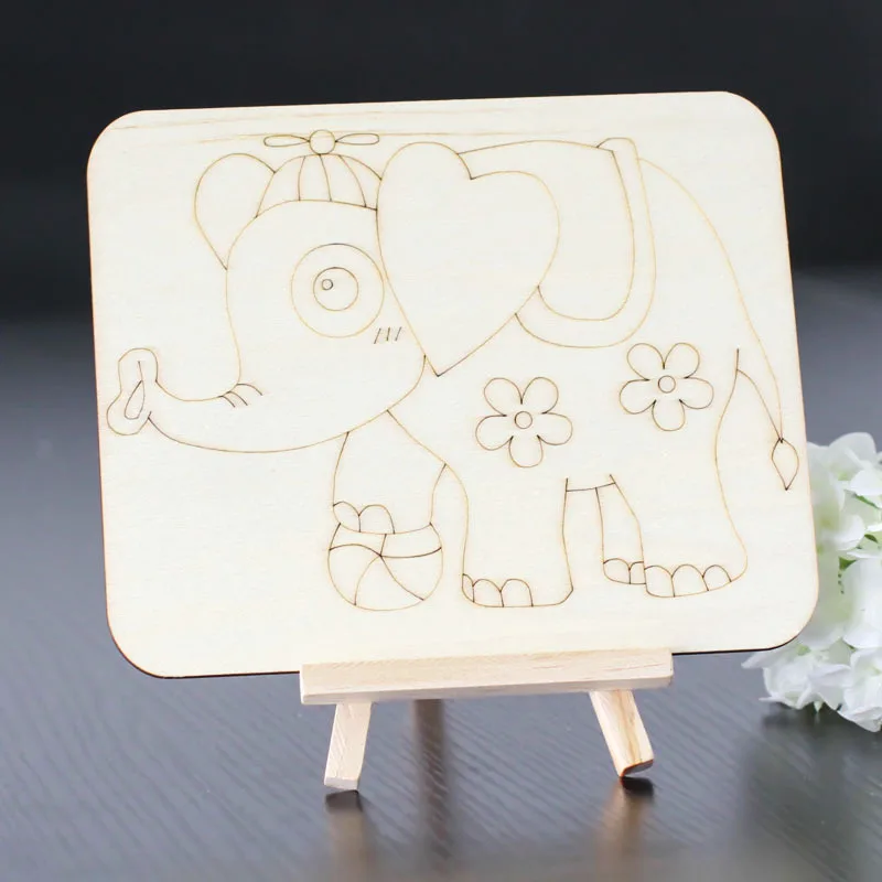 NEW 4Pcs Wooden frame Wood White Doodle board draw DIY Coloring Painting Children Handmade Craft Material Kindergarten Toys kids