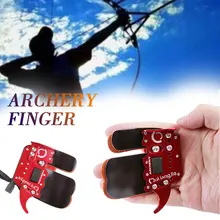 Практичная перчатка для стрельбы из лука лук стрелка палец черный красный Начинающий гаджет для использования на открытом воздухе Инструменты стрельба перчатка с бантом Портативный Кожаный Прочный
