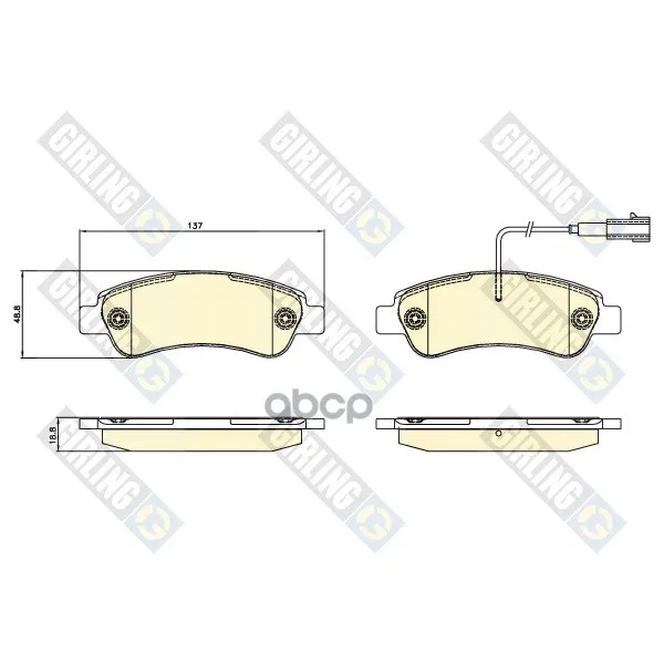 Колодки Тормозные Fiat Ducato(250) 07-/Citroen Jumper 06- Задние 6120684 Girling арт. 6120684