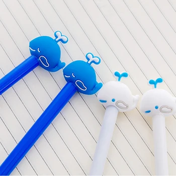 

48pcs/lot Cute Little blue whale Gel Pen 0.5mm Cute pens for school Kawaii Korean Stationary Free Shipping
