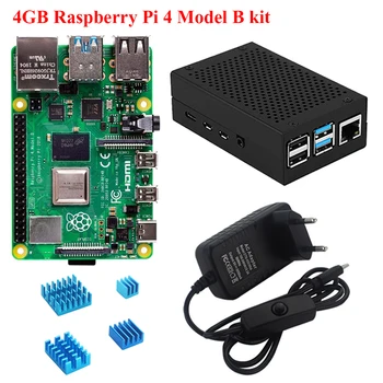 

Original Raspberry Pi 4 Starter kit 4GB RAM Board with Aluminum Case Enclosure 5V 3A Power Supply for Raspberry Pi 4 Model B