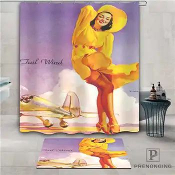 

Custom pin-up-girl (6) Waterproof Shower Curtain Doormat Home Bath Bathroom Polyester Fabric Multi Sizes#2019-1-05-74