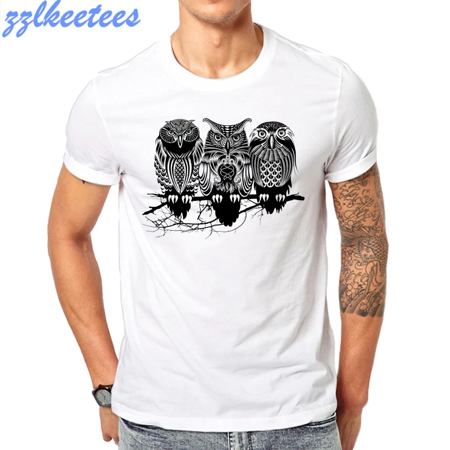 Новинка 2020 модные мужские футболки с коротким рукавом принтом ночного воина совы
