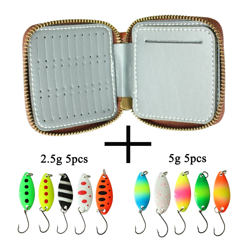 CONTACT'S Sequins Lure Bag Genuine Leather Finishing Lure Storage Case for  Bait Zipper Spoons Baits Hooks