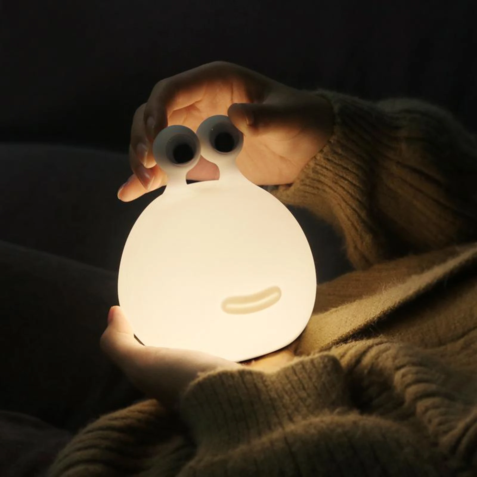 Cute Slug Touch Sensor Night Light Color Changing Children Bedroom Desk Lamp