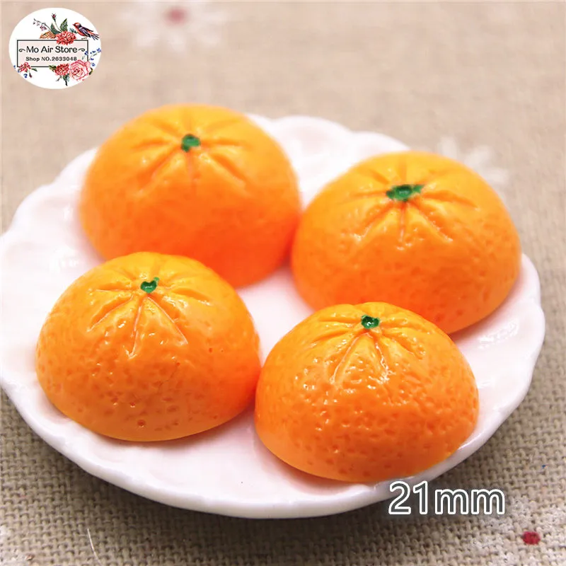 half orange fruit 10PCS 3D Resin Flatback Cabochon Miniature food Art Supply Decoration charm | Дом и сад