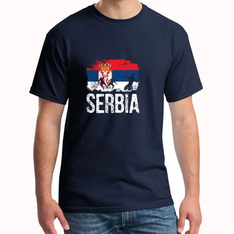 

Funny Serbian Soccer Player Flag Of Serbia Long Sleeve t shirt for men fitted Comics Harajuku mens t shirt tee O-Neck Outfit