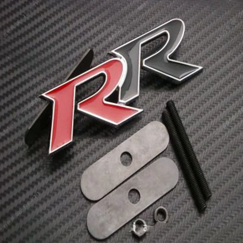 

Zinc Alloy RR Emblem Auto Styling Car Front Grille Decal Stickers for Honda JAZZ Civic Accord Mugen CRV Fit City Car Decoration