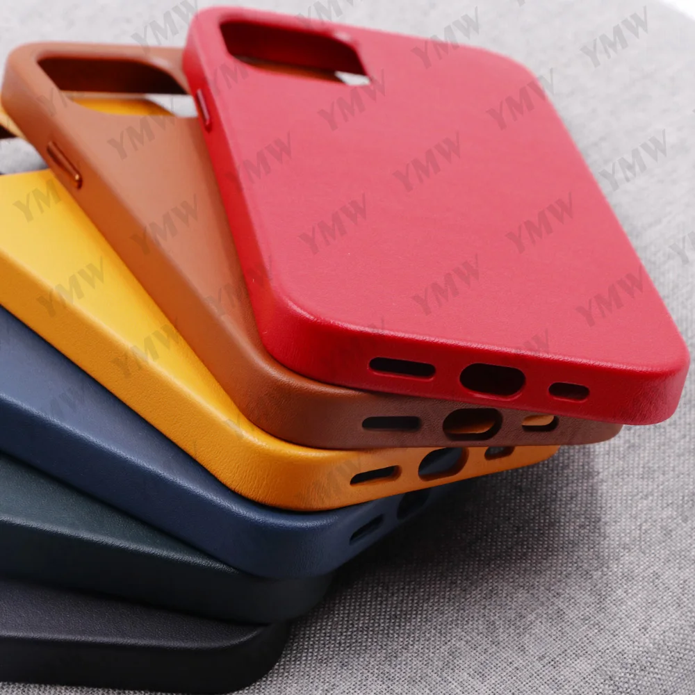 YMW Genuine Leather Case for iPhone 12 Pro Max mini 12Pro Luxury Business Natural Cow Magnet Phone Cases Magnetic Back Cover