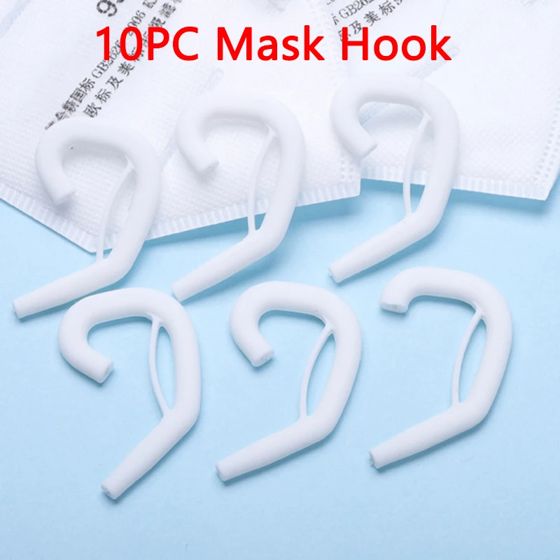 

10Pcs Silicone Gel Face Mask Ear Hooks Cover Soft Comfortable Ear Protection Hook Earbud Protective Mask Masque Accessories