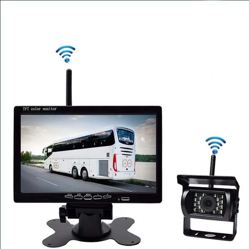 7 дюймов HD TFT lcd широкоформатный монитор со встроенным 2,4 GHZ беспроводным приемником для RV грузовика автомобиля заднего вида для HD монитора камеры