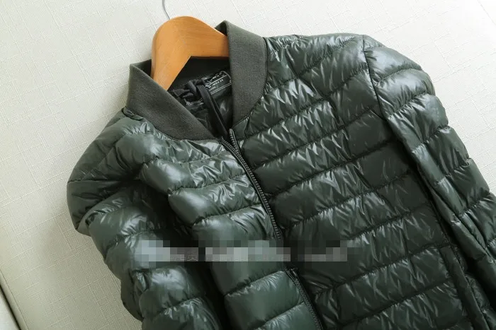 Новинка зимы Стиль женское платье бренд Бейсбол форма-пуховик Slim Fit Портативный тонкий пуховик со стоячим воротником