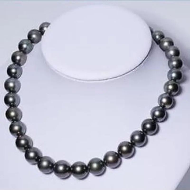 

stunning 11-12mm freshwater round black red pearl necklace 18inch925silver jj