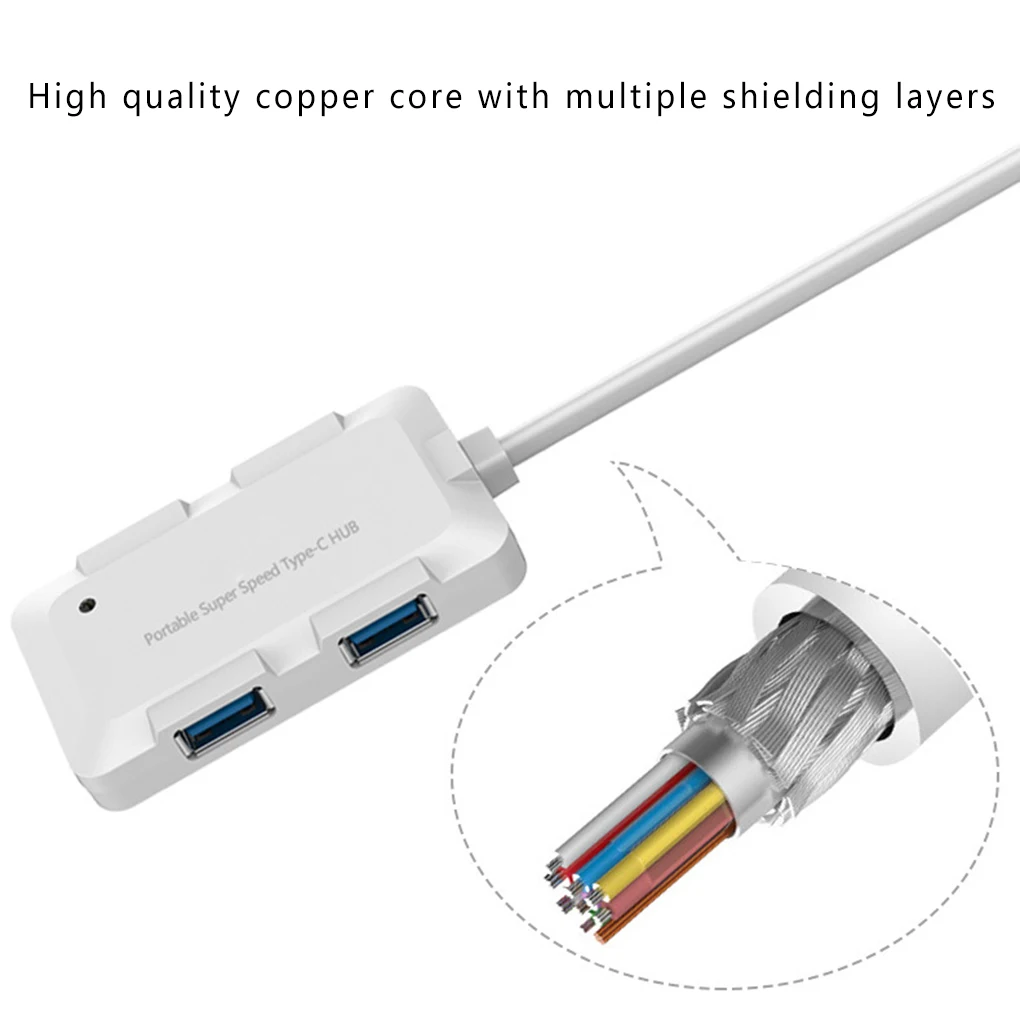 Тип c 4 порта USB концентратор USB 3,0 внешний сплиттер Замена для Macbook Pro телефон планшетный ПК ноутбук Настольный