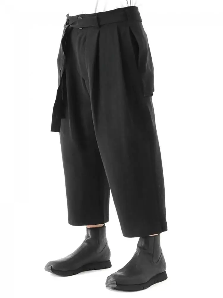 Men's Casual Pants Straight Pants Turnip Pants Spring And Autumn New Black Simple Loose Youth Fashion Large Size Nine Points