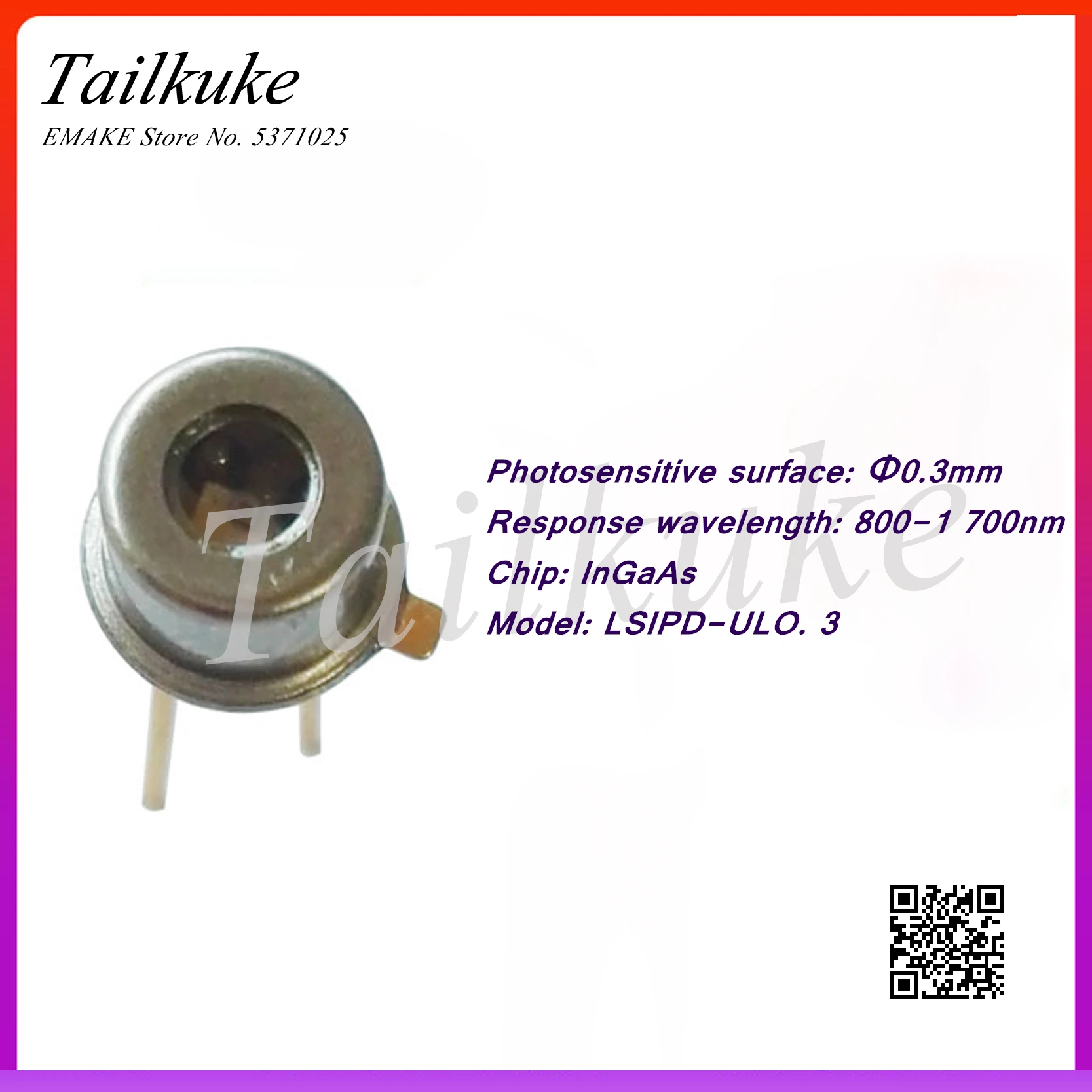 800-1700nm 300um InGaAs контактный электрический детектор диод Высокая надежность низкий