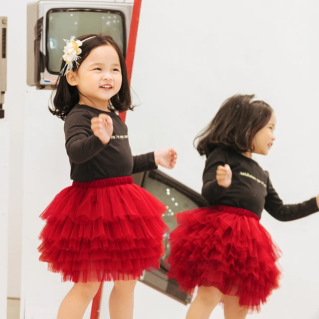 Niña Ballet Vestido de Baile con Tutú Rosa Rojo Marfil Negro 2 3 4 5 6 7