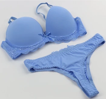 

Underwear Set Women Lace Nylon Gathered Around The Chest See Through Bra Thong Lingerie Women Deep V T Underwear Plus Size