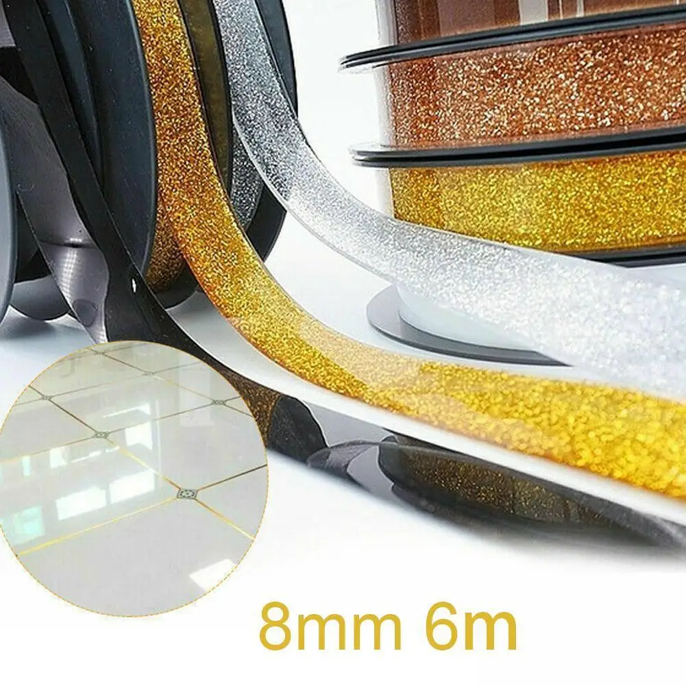 6M DIY Self-adhesive Ceramic Tile Tape Mildewproof Side Corner Decorative Edges Stickers Strip N8Q0 afbeelding