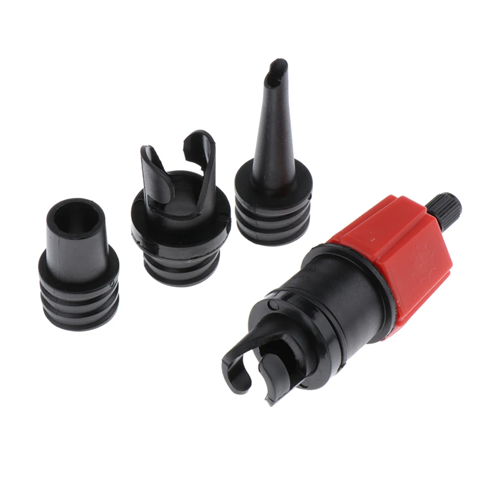 Multifunctional 4 in 1 Inflatable Boat Kayak Pump Valve Adapter SUP Airbed Swim Ring Adaptor for Water Sports Rowing Boat Dinghy
