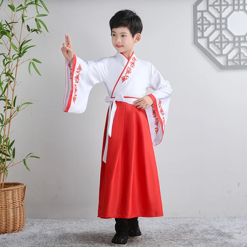 2 Hanfu для мальчиков и девочек, традиционный китайский национальный костюм, народное платье древней династии, праздничная Новогодняя одежда, костюм Тан, вечерние костюмы для костюмированной вечеринки - Цвет: 2