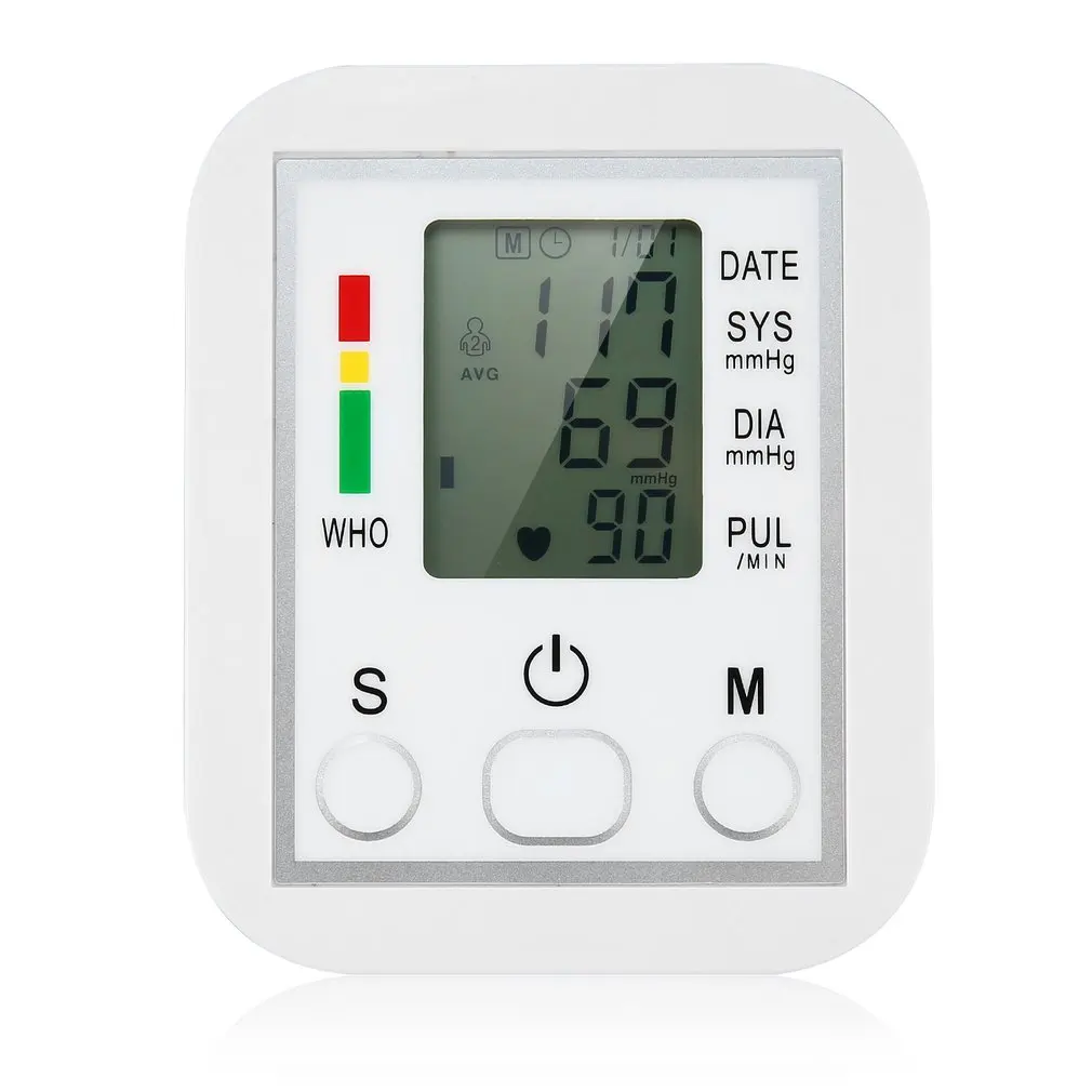Automatic Digital Arm Blood Pressure Monitor BP Sphygmomanometer Pressure Gauge Meter Tonometer for Measuring Arterial Pressure