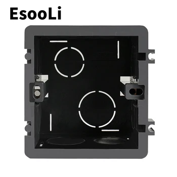 

EsooLi High Strength Mounting Box Internal Cassette 82mm * 76mm * 50mm For 86 Type Switch and Socket, Black Wiring Back Box