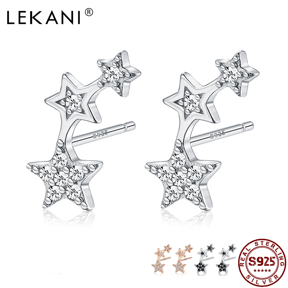Reducido LEKANI-pendientes de circonia cúbica para mujer, de Plata de Ley 925 auténtica, joyería fina para regalo de San Valentín 6Q5mjlW6X