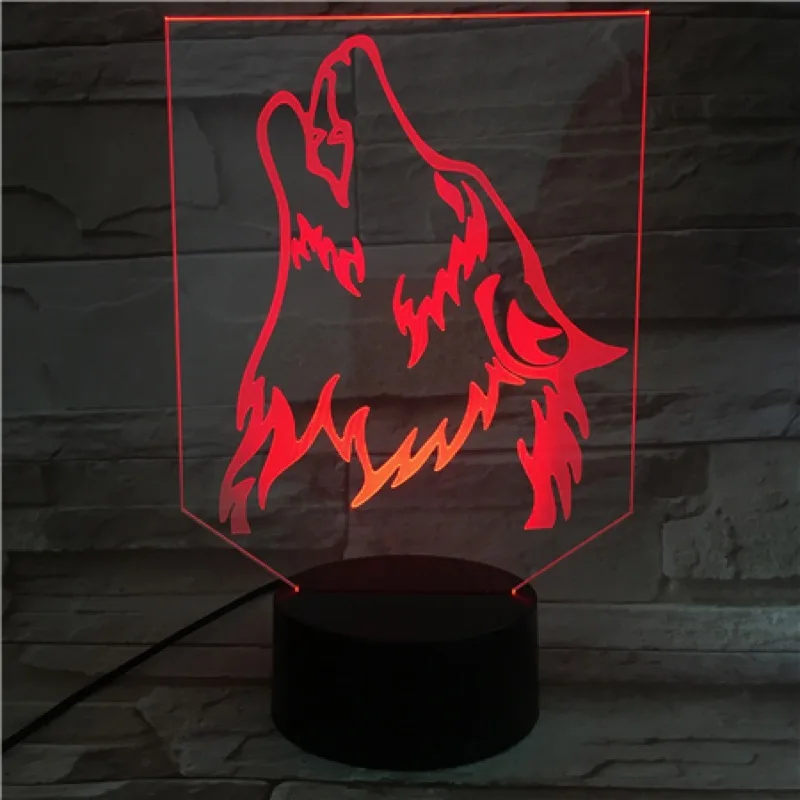 VCity Wolf серии 3D Визуальный светильник светильники-ночники в виде животных сенсорный датчик детские подарки для малышей абстрактный акриловый Lamparas USB светодиодный иллюзия