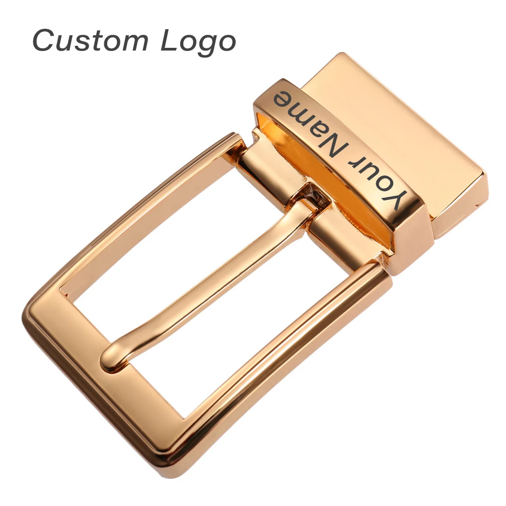 Personalized Pin Leather Belt Buckle Custom Engraved Name Logo Mens Belt Head Zinc Alloy