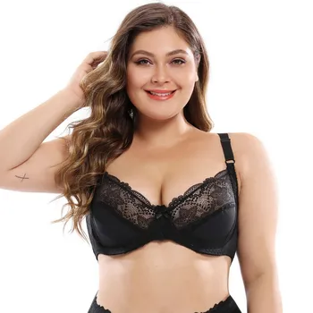 

Women Sexy Embroidery Lace Bra Puls Size Bralette Ultrathin Pure Cotton Brassiere Underwear Plus Size 85-110E New Arrive