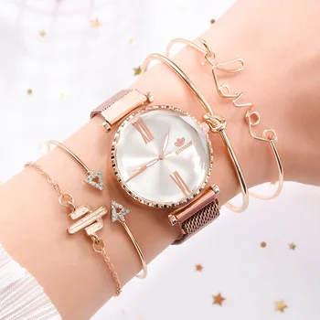 

New 2020 Wrist Watch 5pcs/set Women Watches Ladies Fashion Casual Style Quartz Watch For Women Clock Female Wristwatch A3777